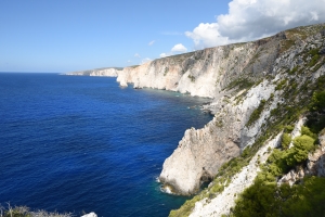 Characteristic limestone cliffs at the W coast of Zakynthos.