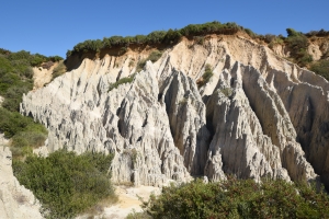 Formations of strongly eroded clay marl on Cape Gerakas in the SE of Zakynthos.